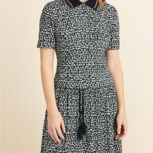 Tory Burch Honeycomb Drop Waist Caftan Dress  (Size 2) with Camisole Slip Dress